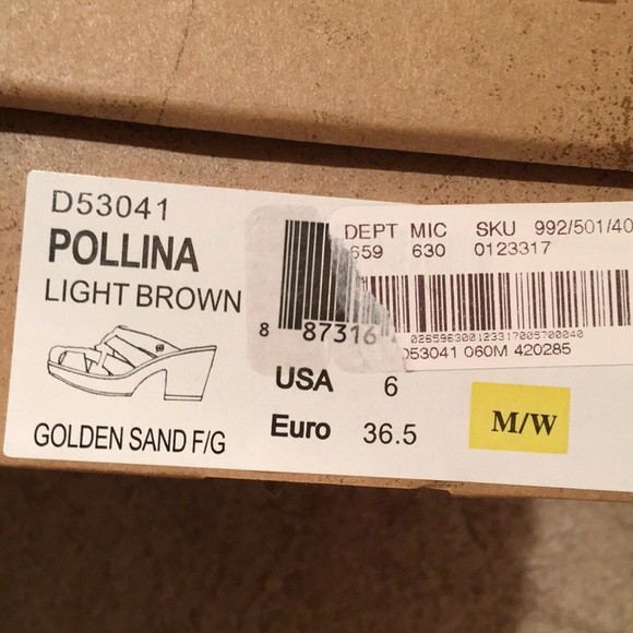 NWT Born golden sand Pollina clogs heels shoes 6 - Picture 8 of 8